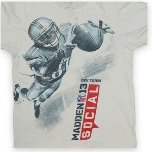 EA Madden Shirt Adult Medium White Sports Madden13 DEV TEAM Social Very Rare‎ *